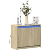 vidaXL Komoda z LED sonoma hrast 72x34x61 cm inženirski les | Shoptok.si