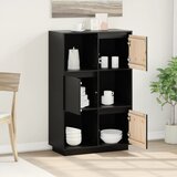  Visoka komoda crna 74 x 35 x 117 cm od masivne borovine | Eponuda.ba