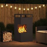  Kamin Crna 50 x 50 x 100 cm Čelik otporan na vremenske uvjete | shoptok.hr