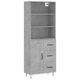 Maison Chic Visoka Komoda - Predalnik betonsko siva 69,5x34x180 cm inženirski les, (21720824) | Shoptok.si
