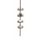 Wenko Teleskopski kutni stalak za kupaonsku galanteriju Dolcedo (Podešavanje po visini: 65 cm - 275 cm, Crna/Bambus) | shoptok.hr