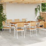 vidaXL 9-dijelni set za obedovanje u vrtu od čvrstog drva | shoptok.hr