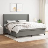 The Living Store Box spring postelja z vzmetnico temno siva 200x200 cm blago - Box Spring Postelja, (21519100) Cene