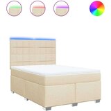  Krevet s oprugama i madracem krem 140 x 190 cm od tkanine | shoptok.hr