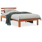 vidaXL Posteljni okvir z vzglavjem voščeno rjava 90x190 cm borovina Cene