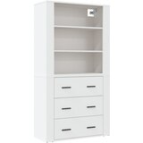 Maison Chic Visoka omara - Komoda - Predalnik bel inženirski les, (21715580) | Shoptok.si