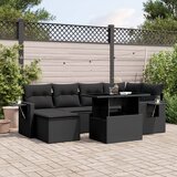 vidaXL 7-dijelni set vrtnih sofa od poliratana s jastucima crni | shoptok.hr
