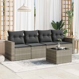 Maison Chic Seti vrtnega pohištva - Vrtna garnitura - Vrtni pohištvo set 5-delna z blazinami siv poli ratan, (21820166) | Shoptok.si