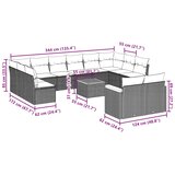  13-dijelni set vrtnih sofa s jastucima poliratan crni | shoptok.hr