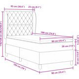 Box Spring Krevet s Madracem Crni 90x190 cm Baršun | shoptok.hr