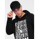 Ombre Men's unlined kangaroo sweatshirt with hood and print - black Cijene