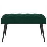  Klupa s gumbastim tkanjem Tamnozelena 80 x 40 x 46 cm Baršun | shoptok.hr