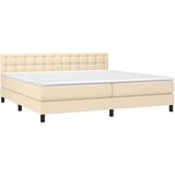  Krevet box spring s madracem LED krem 200x200 cm od tkanine | shoptok.hr