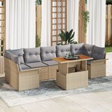 vidaXL Set od 8 Vrtnih Sofa s Jastucima Bež Poli Ratan Akacija Cijene