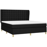  s oprugama i madracem crni 160x200 cm od tkanine | shoptok.hr