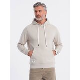 Ombre Men's kangaroo hooded sweatshirt - light beige | Shoptok.si