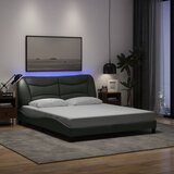 Maison Chic Posteljni okvir - Dvoposteljna postelja - Zakonska postelja z LED brez vzmetnice temno siv 160x200 cm blago, (21697474) | Shoptok.si