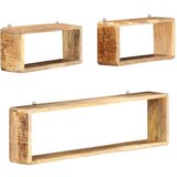  3-dijelni set kockastih zidnih polica od masivnog drva manga | shoptok.hr