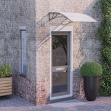 vidaXL Nadstrešek za vrata siv in prozoren 100x80 cm polikarbonat | Shoptok.si