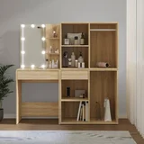 vidaXL LED toaletna mizica z 2 omaricama sonoma hrast inženirski les