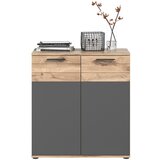 MID.YOU Komoda Mason, Siva, Barva Hrasta | Shoptok.si
