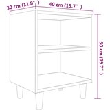  Noćni ormarić s drvenim nogama smeđi hrast 40 x 30 x 50 cm | shoptok.hr