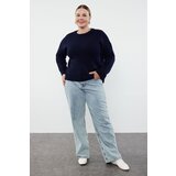 Trendyol Curve Navy Blue Crew Neck Soft Textured Knitwear Sweater | shoptok.hr