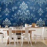  Foto tapeta - Retro Ornament Decorative Motif in Worn Blues 450x315 Vodootporna | shoptok.hr