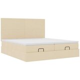 Otomanski okvir kreveta s madracima krem 180x200cm od tkanine | shoptok.hr