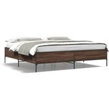 Maison Chic Posteljni okvir - Dvoposteljna postelja - Zakonska postelja rjav hrast 180x200 cm inženirski les in kovina-J5318, (21774367) | Shoptok.si