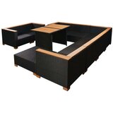  10-dijelna vrtna garnitura od poliratana s jastucima crna | shoptok.hr