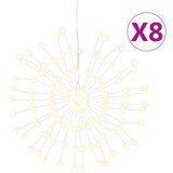 vidaXL Božične zvezdne lučke 140 LED 8 kosov toplo bele 17 cm, (20886969) | Shoptok.si