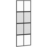  Klizna vrata s priborom crna 76 x 205 cm kaljeno staklo | shoptok.hr