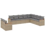  10-dijelni set vrtnih sofa s jastucima bež od poliratana | shoptok.hr