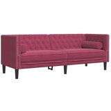  Komplet Chesterfield kavčev z vzglavniki 2-delna rdeč žamet | Shoptok.si