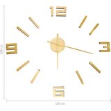  3D zidni sat moderni dizajn 100 cm XXL zlatni | shoptok.hr