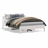  The Living Store Posteljni okvir brez vzmetnice bel 140x190 cm trdna borovina - Posteljni Okvir, (21446114) | Shoptok.si