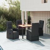  7-dijelni vrtni blagovaonski set s jastucima crni od poliratana | shoptok.hr