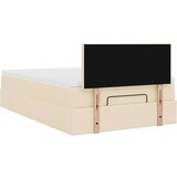 vidaXL Otomanski posteljni okvir z vzmetnico krem 120x190 cm blago, (21608169) | Shoptok.si