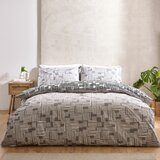 Catherine Lansfield Črna/siva podaljšana posteljnina za zakonsko posteljo 230x220 cm Blocks – | Shoptok.si