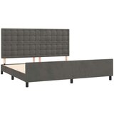  Posteljni okvir z vzglavjem temno siv 200x200 cm žamet, (20788495) | Shoptok.si