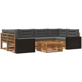  Set vanjskih sofa 7 kom. Prirodna i antracit Poliester | shoptok.hr
