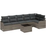 vidaXL set od 6 komada vrtnih sofa s jastučićima crni poli ratan, 2-mjestna vrtna sofa s jastučićima siva poli ratan Cijene