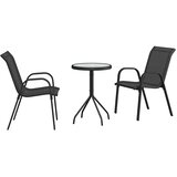 Bistro set za vrt 3 pcs Crna Čelik | Eponuda.com