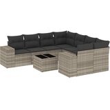  9-dijelni set vrtnih sofa od poliratana s jastucima svjetlosivi | shoptok.hr