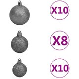  Umjetno osvijetljeno božićno drvce s kuglicama 240 cm zeleno | shoptok.hr