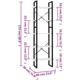 vidaXL ormarić za knjige s 5 razina sivi 60 x 30 x 175 cm od borovine | shoptok.hr