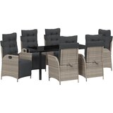  Vrtni set za objed s jastukom 7 pcs Svjetlosiva poliratan | shoptok.hr