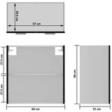 vidaXL Viseći stakleni ormarić crni 60 x 31 x 60 cm od iverice | shoptok.hr