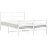  Metalni okvir kreveta uzglavlje i podnožje bijeli 135 x 190 cm | shoptok.hr
